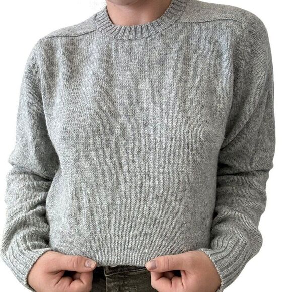 Vintage Northern Isles Mens Shetland Wool Blend Gray Crew Neck Sweater L - Picture 3 of 10